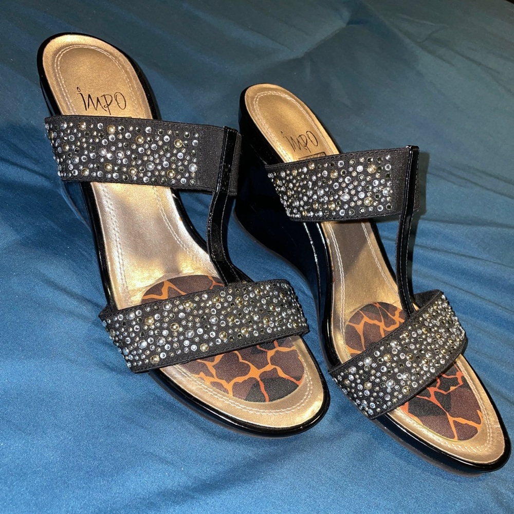 Impo Jeweled Patent Leather Shoes